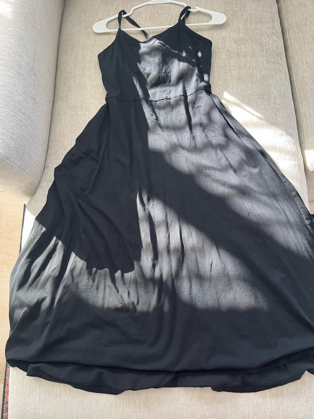Pact Black Shelf Bra Fit & Flare Organic Stretch Midi Dress - Picture 5 of 11